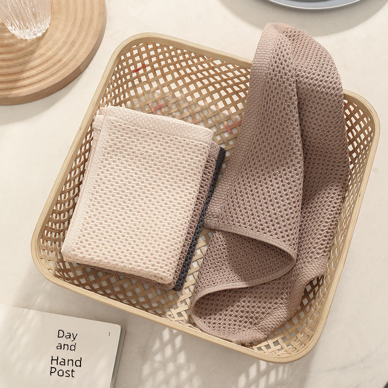 Toalla de algodón absorbente estilo colgante, toalla cuadrada para el hogar, cocina, sala de estar, mesa de té, escritorio, limpieza, paño de panal